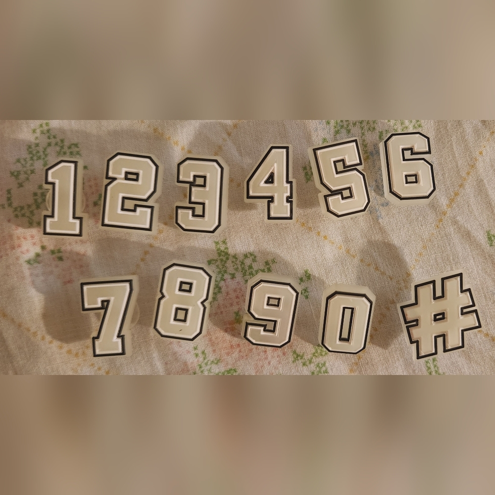 Numbers charms glow in the dark